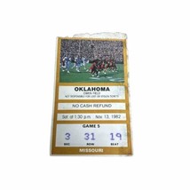 1982 Oklahoma Sooners Vs Missouri Tigers Football Ticket Marcus Dupree 11/13/82 - £11.85 GBP