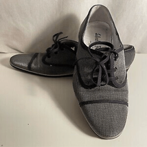 Salvatore Ferragamo Oxford Shoes Sz 8 AAA- Boutique Silver/Black Check Worn Once - £34.98 GBP