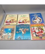 Christmas Holiday A Little Golden Book 5 Book Lot Santa Rudolph Nativity  - $186.40 MXN