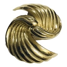 Rare Vintage Signed TORTOLANI Large Twisted Wings Gold Tone Pin Brooch Excellent - £27.37 GBP