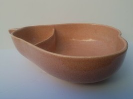Mid Century Pfaltzgraff Speckled Pink Coral Pear Divided Chips and Dip Dish  - £10.21 GBP