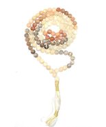 Natural Moon Stone Mala - 7 mm - 108+1 beads - $2,303.99 MXN