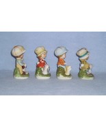 Homco 1430 4 Figurines 2 Boys 2 Girls with Puppies &amp; Kittens Home Interiors - $12.00