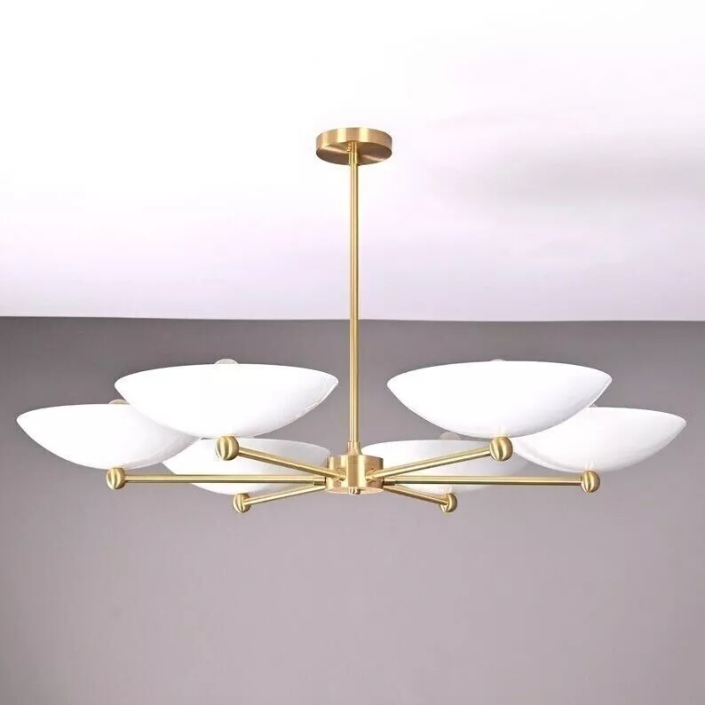 6 Lights Brass Pendant Lamp Sputnik Ceiling Chandelier Light Fixture Ita... - €433,46 EUR