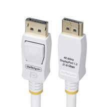 StarTech.com 6ft (1.8m) White VESA Certified DisplayPort 1.2 Cable, 4K 60Hz, 21. - £19.90 GBP+