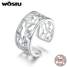 WOSTU Cocktail Ring 2021 New 925 Sterling Silver Tree of Life Stackable Finger R - £17.97 GBP
