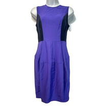 Elizabeth and James Women’s Size 0 Purple Black Silk ColorBlock Sheath Dress - £35.20 GBP