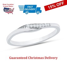 0.25CT Round Cubic Zircon Swirl Women&#39;s Wedding Band Ring in 925 Silver Size 8 - £30.59 GBP