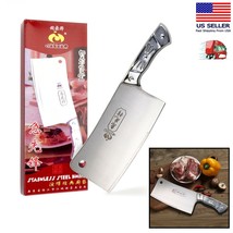 7 Inch Kitchen Cleaver Knife Chopper Butcher Stainless Steel for Home Restaurant - £11.66 GBP