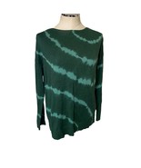 J. Jill Kale Green Tie-Dye Striped Boat-Neck Pullover Sweater Size XS - £21.80 GBP