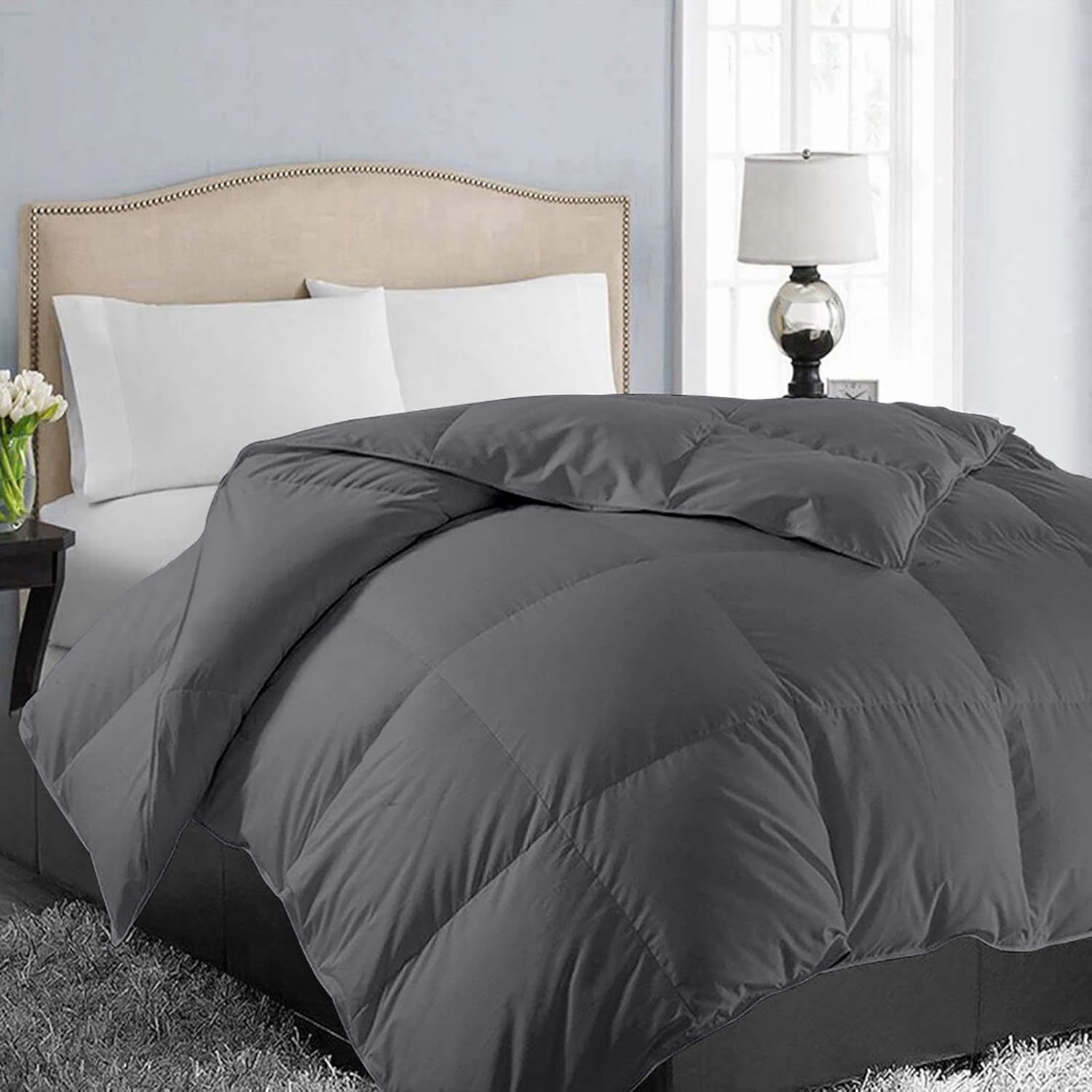 All Season Oversized Queen Soft Quilted Down Alternative Reversible Duvet Insert