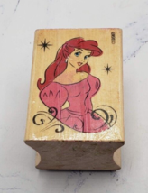 Disney Ariel The Little Mermaid Princess Wood Mounted Rubber Stamp - £4.69 GBP