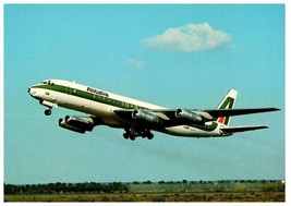 Alitalia McDonnell Douglas DC 8/62 Airplane Postcard Taking Off - $7.39