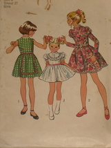 Simplicity Pattern 9952 Girls Gathered Dress Sleeve &amp; Trim Variations Size 8 Vtg - £5.86 GBP
