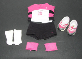 American Girl Soccer Outfit Pink, Black White Fits 18 Inch Doll - $24.73