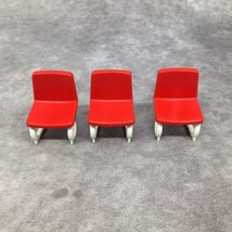 3 Playmobil  Vet Clinic Red Waiting Chairs Replacement Parts - $7.83