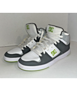 DC Cure Hi-Top Sneakers Trainers Skater Gray Green White Youth Size 7 - $51.17 CAD