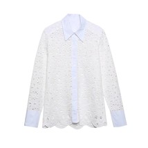 Spring Women Summer White  Dress Set  Out Embrodery Shirt Skirt 2 Pcs Robe Outfi - £100.59 GBP