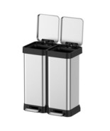 16 Gallon Dual Trash and Recycling Bin, 60L(2x30L) Fingerprint Proof Sta... - $492.31 CAD