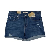 Women&#39;s Levis Mid Length Denim Blue Jean Cuffed Shorts 12 W31 - £11.72 GBP