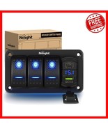 3 Gang Rocker Switch Panel with USB Charger &amp; Voltmeter for Boats &amp; Trucks - $844.17 MXN