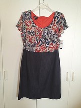 Alyx Dress Ladies CAP-SLEEVE DRESS-14-NWT-$60 TAG-STRETCH Denim SKIRT-CUTE - £16.53 GBP