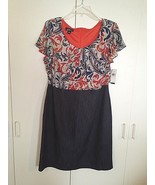 ALYX DRESS LADIES CAP-SLEEVE DRESS-14-NWT-$60 TAG-STRETCH DENIM SKIRT-CUTE - €19,08 EUR
