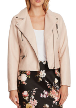 Nwt Vince Camuto Pink Faux Leather Moto Jacket Size L $139 - £59.38 GBP