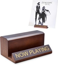 Now Playing Vinyl Record Stand - Vintage Brown/Gold Wooden Vinyl Record Holder - $14.93