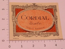 Vintage Cordial Supfin Liquor label Produit Superieur  - $4.94