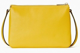 NWB Kate Spade Leila Triple Gusset Yellow Leather Crossbody WKR00448 Gift Bag Y - £78.33 GBP