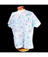 White Swan Fundamentals Womens Scrub Floral Medical Nurse Vet Uniform Large - £14.12 GBP