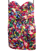 Strapless Dress Divided by H &amp; M Womens Sz 6 Bright colorful mod splash Bustier - £15.86 GBP