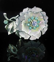 Vintage CORO Sweetheart brooch - 1950&#39;s blue enamel flower pin - Retro j... - $95.00