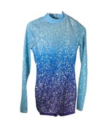 Dance Figure Skating Weissman Sequin Costume Size SA Adult Small Blue Pu... - $900.49 MXN