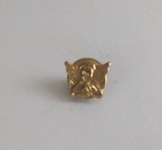 Vintage Tiny Cherub Angel Praying Gold Tone Lapel Hat Pin - £5.71 GBP