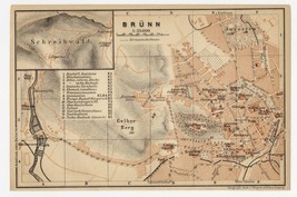 1903 Antique Map Of Brno / Brunn Bruenn / Czech Republic Bohemia - £16.84 GBP