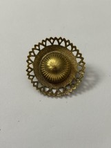 Vintage Freirich Gold Tone Domed Circle Brooch - £12.13 GBP