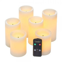 Real Wax Flameless LED 6 Candle Set w/Dual Timer Feature and Remote Control - $39.99