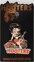 New Hooters Betty Boop On A Motorcycle Winking (Black Silver Metal) Lapel Pin - £11.78 GBP