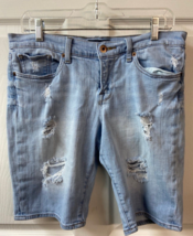 Lucky Brand Womens Denim Bermuda Shorts Size 6 28 Distressed Light Wash - $11.68