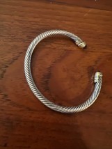 David Yurman 5mm Cable Classic Bracelet w/ Amethyst - 14K Gold Size Extr... - $222.75