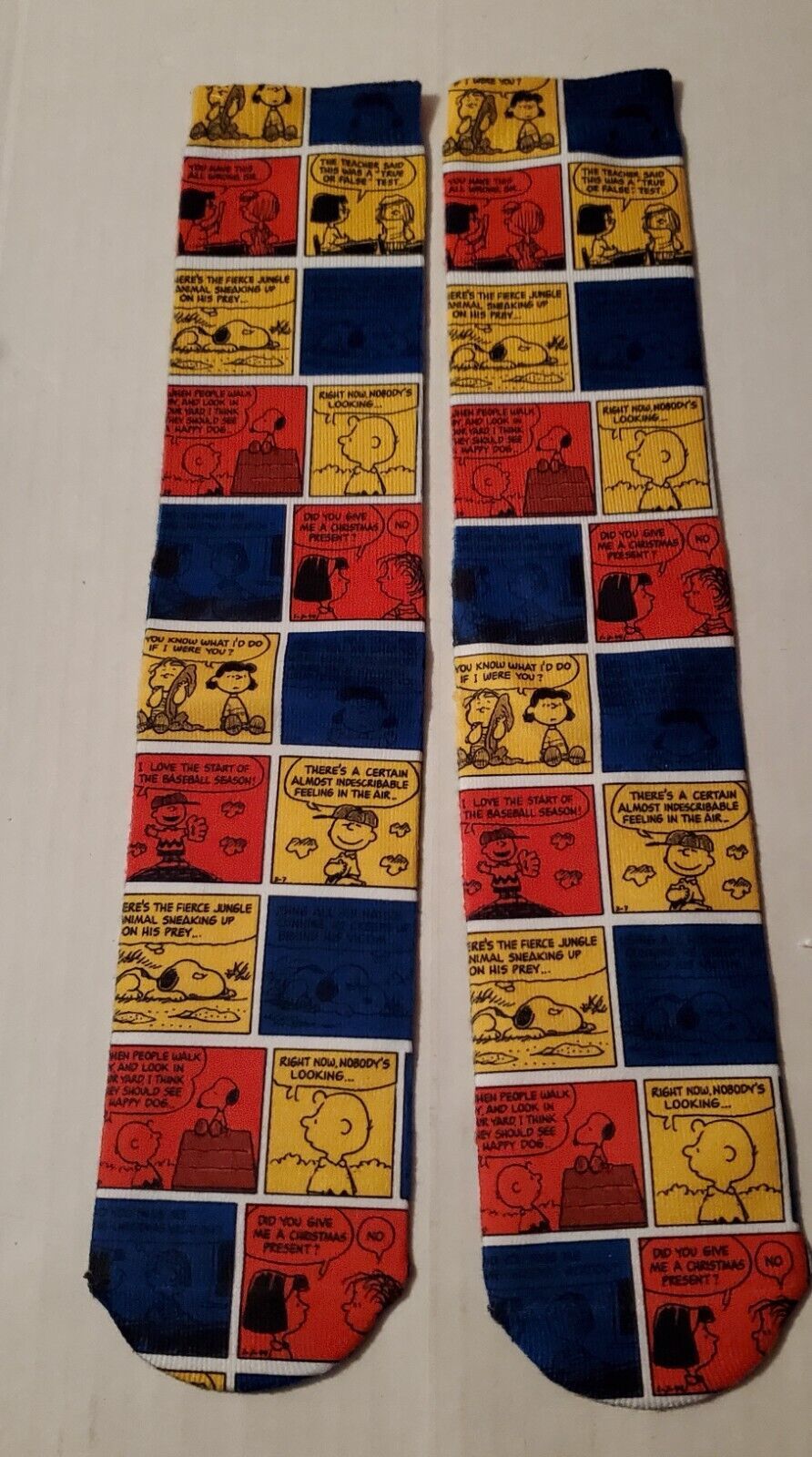 Peanuts Snoopy multi colored comic strip socks OSFA New in Package DUMBGOOD - $9.99