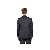 Men 3pc European Vested Suit WESSI by J.VALINTIN Extra Slim Fit JV28 black gray image 9