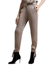 Women Halston SLIM Fit ANKLE TIE SATIN Pants Hook/Zip Fly Closure  $295 ... - £75.70 GBP