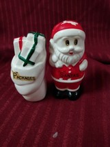 Vintage Santa Claus Salt and Pepper Shakers Christmas Santa with bag of ... - $10.22