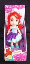 Disney Princess Mini Toddler ARIEL 3&quot; figure glitter Dress &amp; Tiara 2018 NEW - $8.95