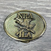 Vintage Belt Buckle NRA ILA Eagle National Rifle Association Made USA Gold Tone - $11.64