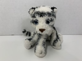 Gund plush beanbag 6” white black tiger small mini stuffed animal blue eyes - £11.86 GBP
