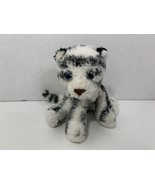 Gund plush beanbag 6” white black tiger small mini stuffed animal blue eyes - £11.63 GBP